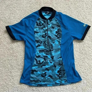 Canari Cycling Biking Jersey Shirt Women’s Size Large 1/2 Zip Pockets Polyester,